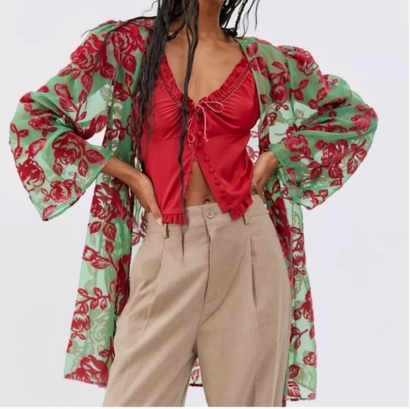 Urban Outfitters Fiona Burnout Robe - Picture 1 of 10